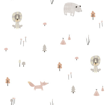 Paper children's wallpaper with animals in a forest 3350-3, Oh lala, ICH Wallcoverings