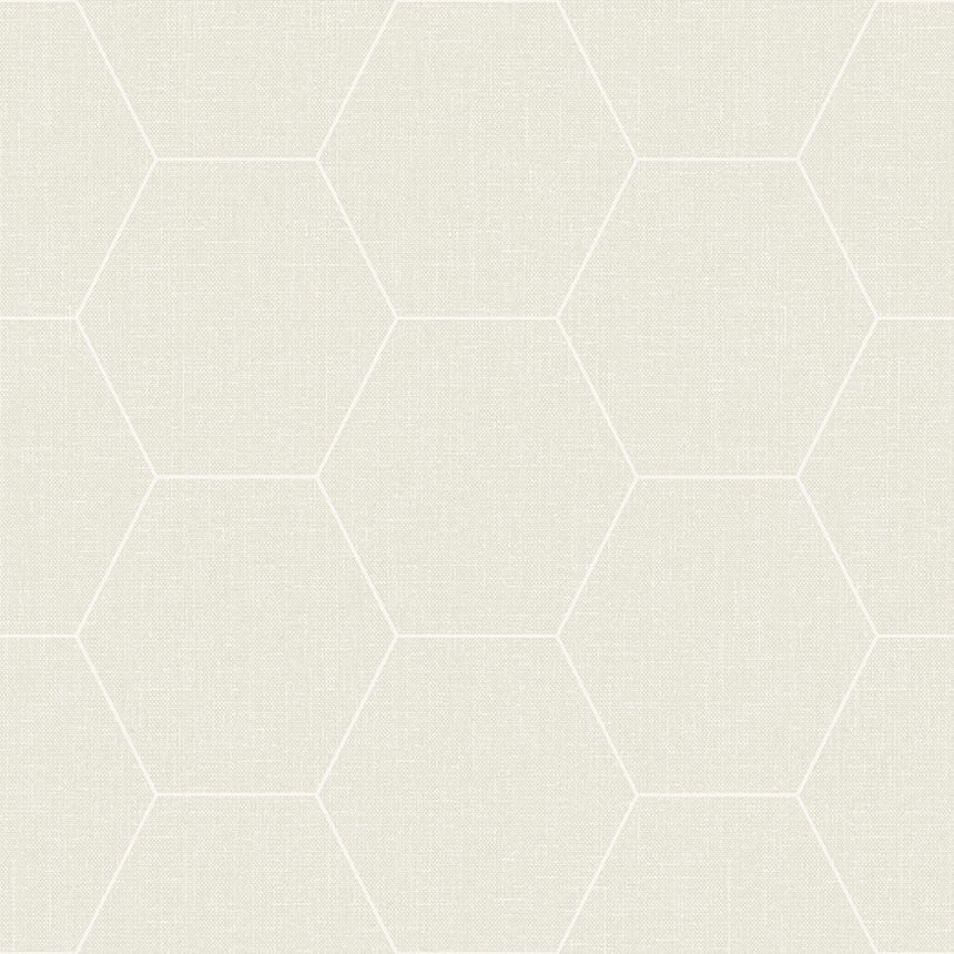 Non-woven geometric pattern wallpaper, hexagons 148749, Blush, Esta Home