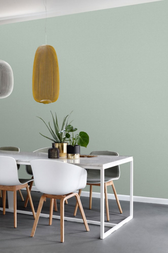 Gray-green non-woven wallpaper, fabric imitation  148740, Blush, Esta Home