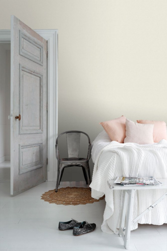 Non-woven wallpaper grey, fabric imitation  148739, Blush, Esta Home