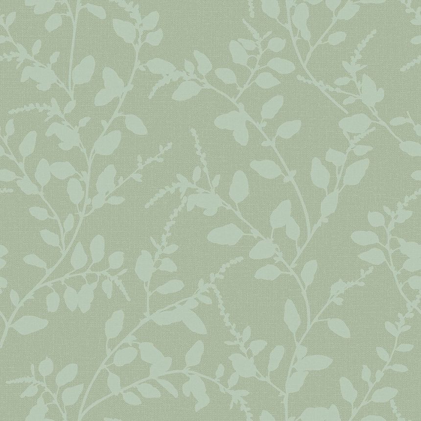 Non-woven wallpaper green, twigs, leaves 148731, Blush, Esta Home