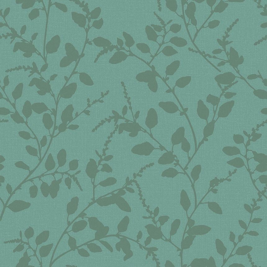 Non-woven wallpaper green, twigs, leaves 148730, Blush, Esta Home