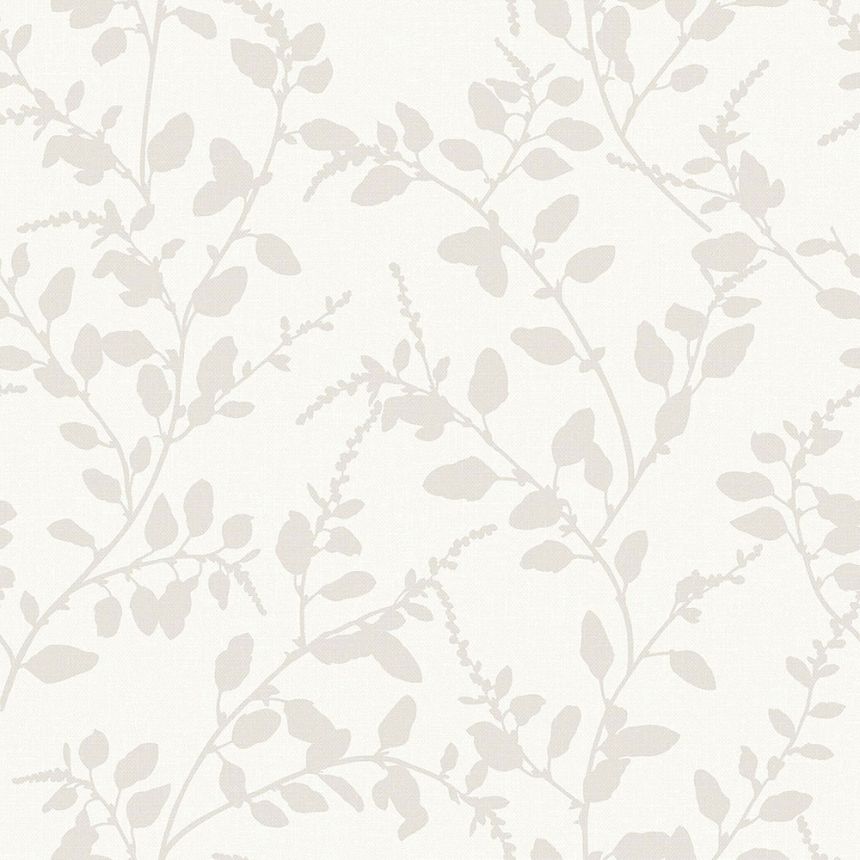 Gray-beige non-woven wallpaper, twigs, leaves 148728, Blush, Esta Home