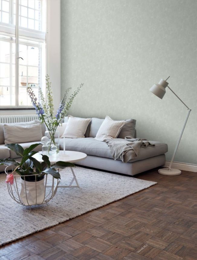 Gray-green non-woven wallpaper, imitation plaster  148721, Blush, Esta Home