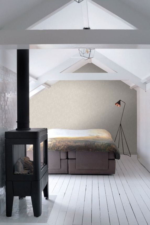 Gray-beige non-woven wallpaper, imitation plaster 148720, Blush, Esta Home
