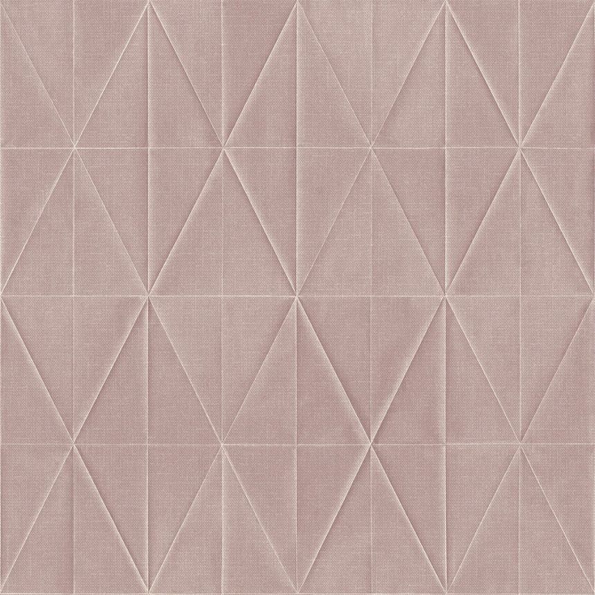 Non-woven, geometric pattern wallpaper old pink color, origami 148709, Blush, Esta Home