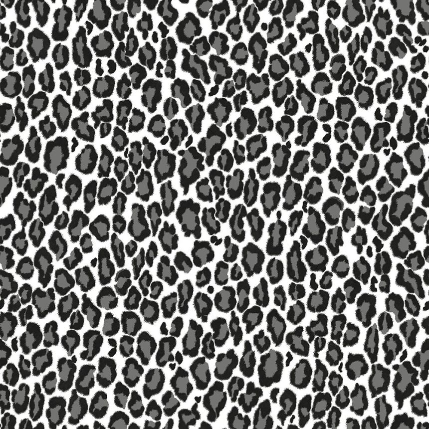 Non-woven black and white wallpaper - imitation leopard skin 136810, Paradise, Esta Home