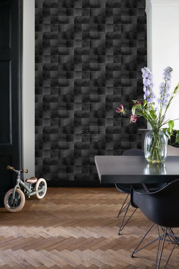 Non-woven wallpaper - imitation of black fur 139184, Paradise, Esta Home