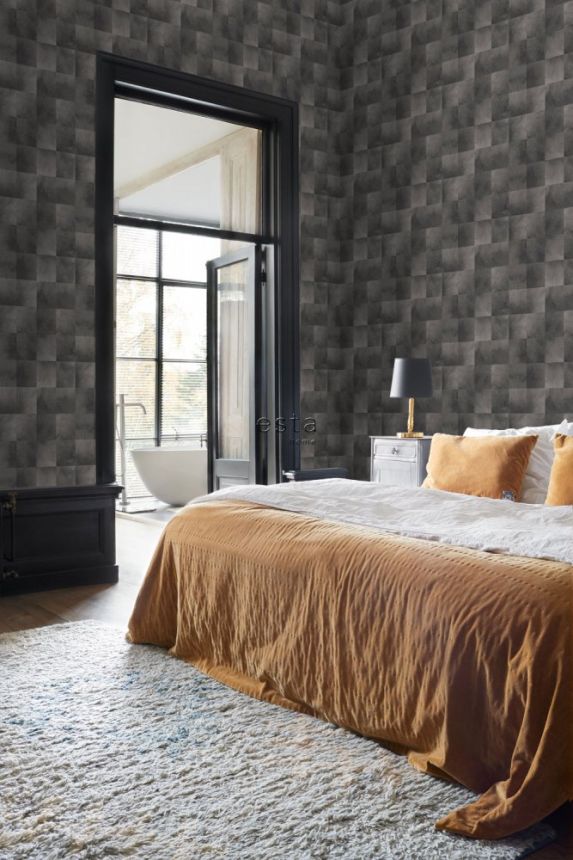 Non-woven wallpaper - imitation of gray fur 139183, Paradise, Esta Home