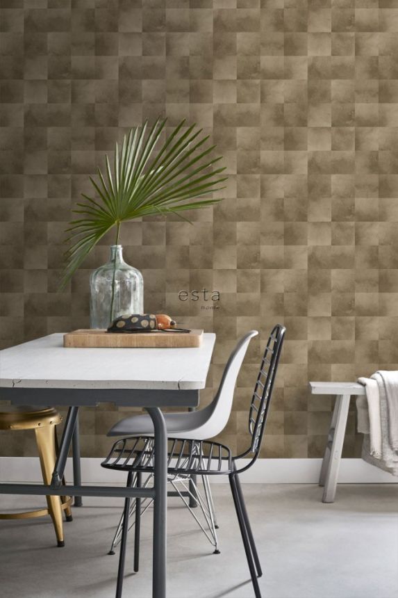 Non-woven wallpaper - imitation of brown fur 139182, Paradise, Esta Home