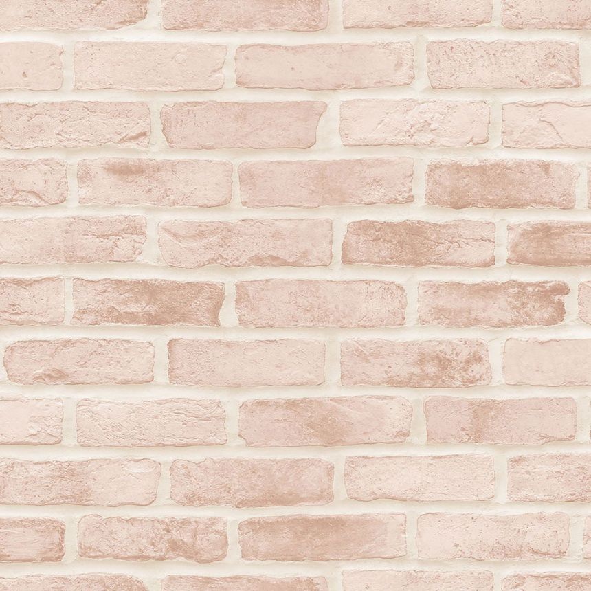 Non-woven pink brick wallpaper 139166, Paradise, Esta Home