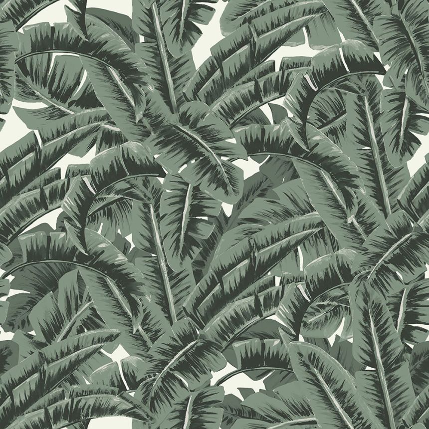 Non-woven green tropical leaves wallpaper 139156, Paradise, Esta Home