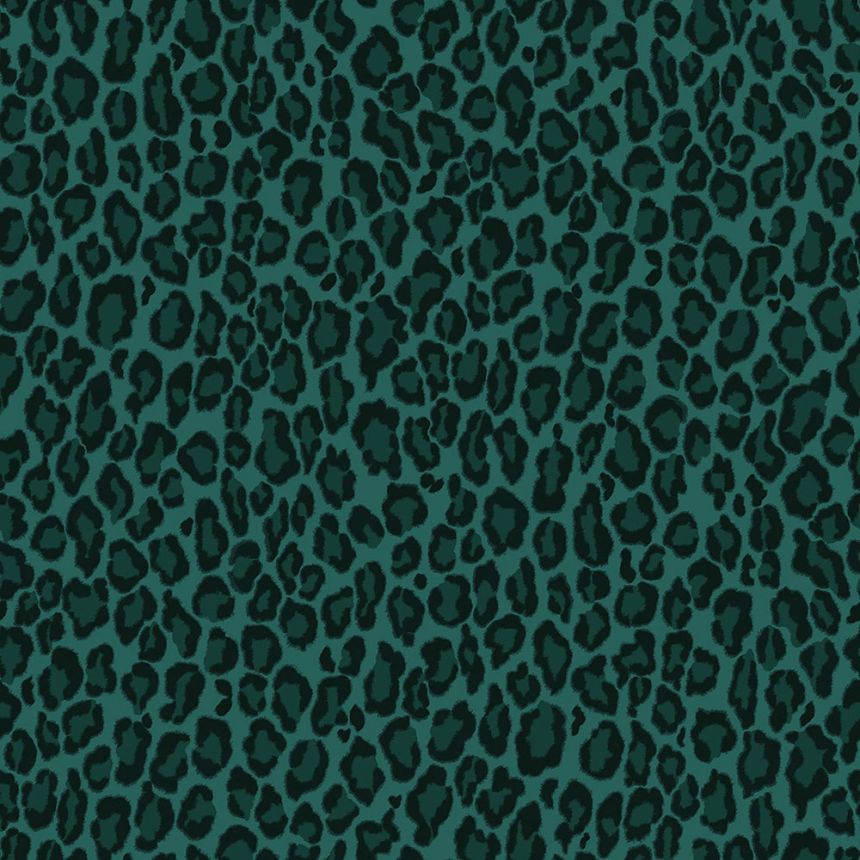 Non-woven green wallpaper - imitation leopard skin 139154, Paradise, Esta Home
