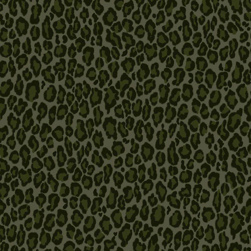 Non-woven green wallpaper - imitation leopard skin 139153, Paradise, Esta Home