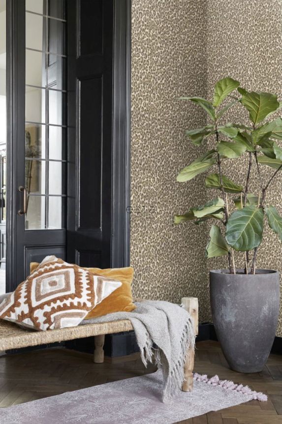 Non-woven brown wallpaper - imitation leopard skin 139152, Paradise, Esta Home