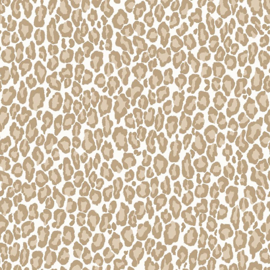 Non-woven beige wallpaper - imitation leopard skin 139151, Paradise, Esta Home