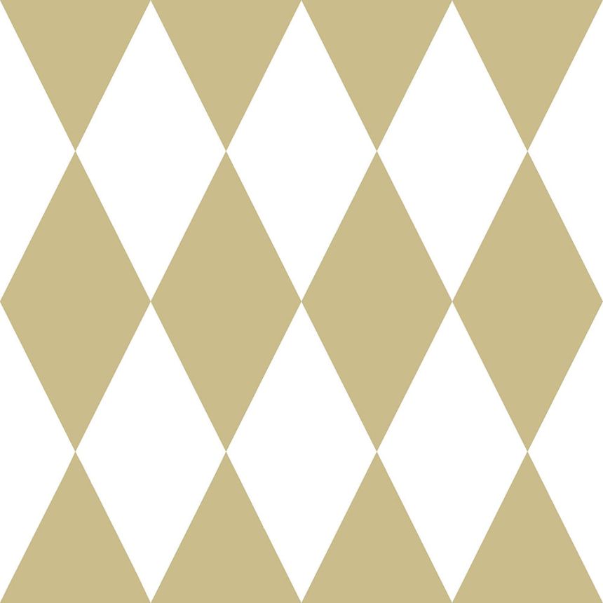 Geometric pattern wallpaper - white and gold rhombuses 347669, Precious, Origin