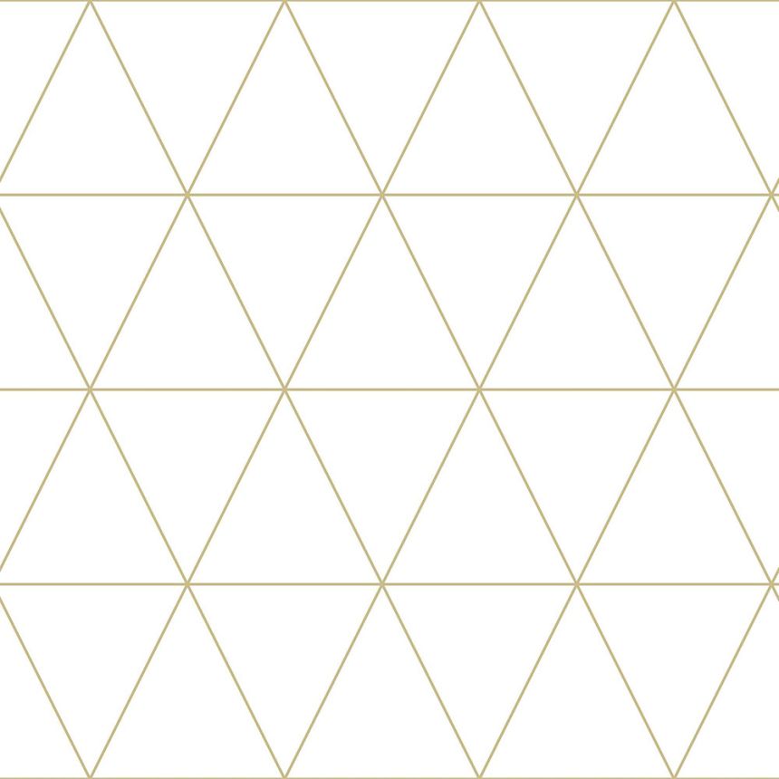 Modern non-wovendesign wallpaper - golden outlines of triangles 347682, City Chic, Precious, Origin