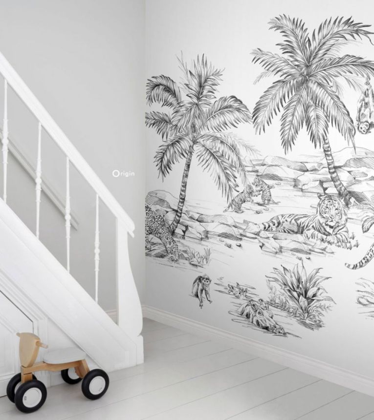 Non-woven wall mural - animals, palm trees, safari 357223, 250x279cm, Precious, Origin