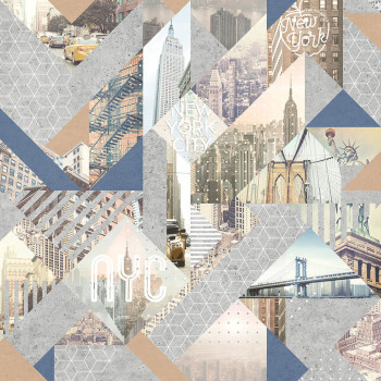 Non-woven collage wallpaper - New York - M51095D, Loft, Ugépa