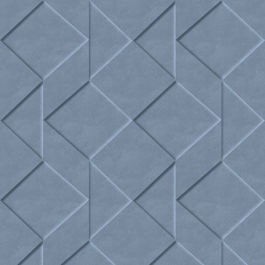 Non-woven blue geometric 3D wallpaper M41401, Loft, Ugépa