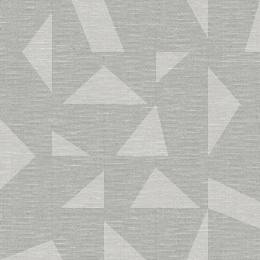 Non-woven gray geometric pattern wallpaper with fabric texture 347754, Natural Fabrics, Origin