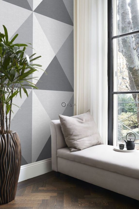 Non-woven geometric pattern wallpaper - 3d wallpaper 357227, 100 x 300 cm, Natural Fabrics, Origin