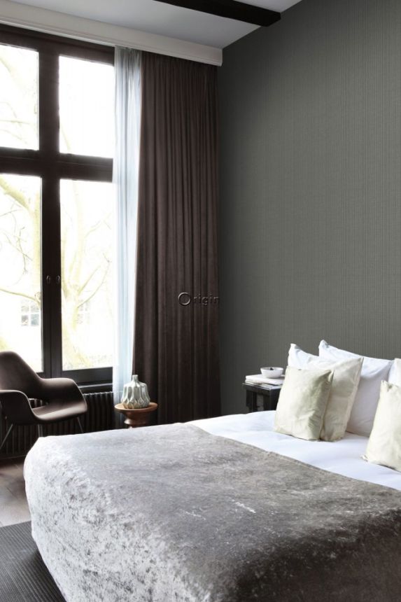 Non-woven wallpaper imitation of gray woven fabric 347628, Natural Fabrics, Origin