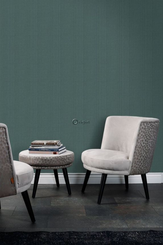 Non-woven wallpaper imitation of green woven fabric 347627, Natural Fabrics, Origin