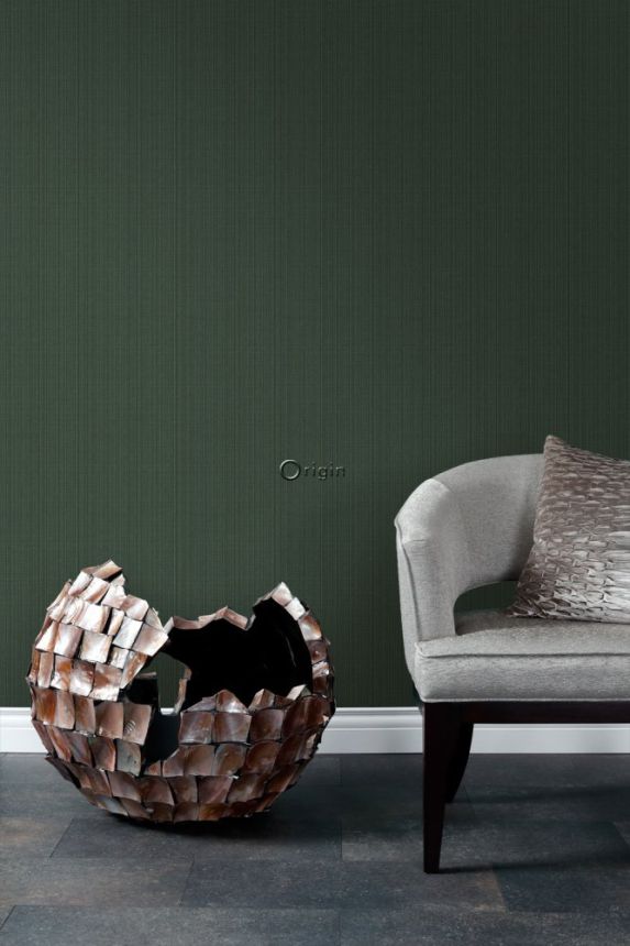 Non-woven wallpaper imitation of green woven fabric 347626, Natural Fabrics, Origin