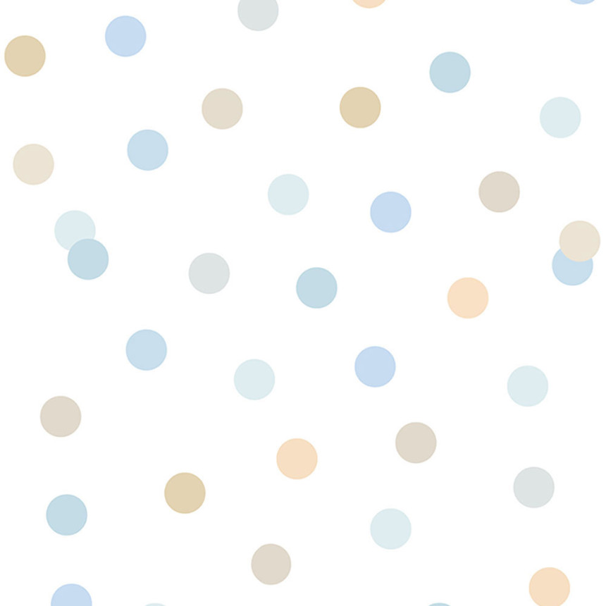 Non-woven white wallpaper with colored dots M51901, My Kingdom, Ugépa