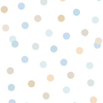 Non-woven white wallpaper with colored dots M51901, My Kingdom, Ugépa