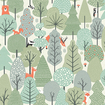 Non-woven children's wallpaper - animals in the forest M51604, My Kingdom, Ugépa
