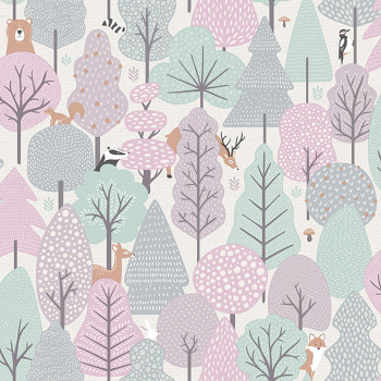 Non-woven children's wallpaper - animals in the forest M51603, My Kingdom, Ugépa