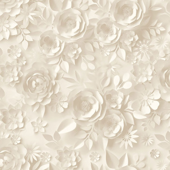 Non-woven floral beige wallpaper with 3D effect M44607, My Kingdom, Ugépa