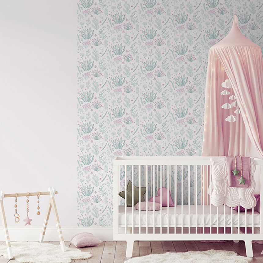 Non-woven children's wallpaper with plants, flowers A90603, My Kingdom, Ugépa