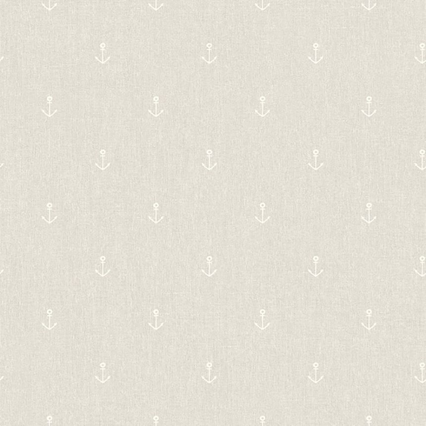 Non-woven gray-beige wallpaper with anchors A82817, My Kingdom, Ugépa