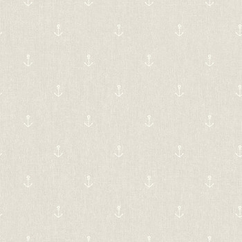 Non-woven gray-beige wallpaper with anchors A82817, My Kingdom, Ugépa