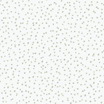 Non-woven children's white wallpaper with green spots L99304, My Kingdom, Ugépa