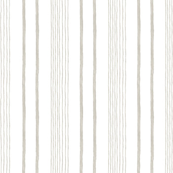 Non-woven white wallpaper with gray stripes M33307, My Kingdom, Ugépa