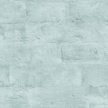 Non-woven washable turquoise brick wallpaper, brick wall M53004, Loft, Ugépa