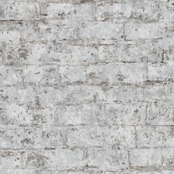 Non-woven gray washable brick wallpaper, brick wall  - M52909, Loft, Ugépa