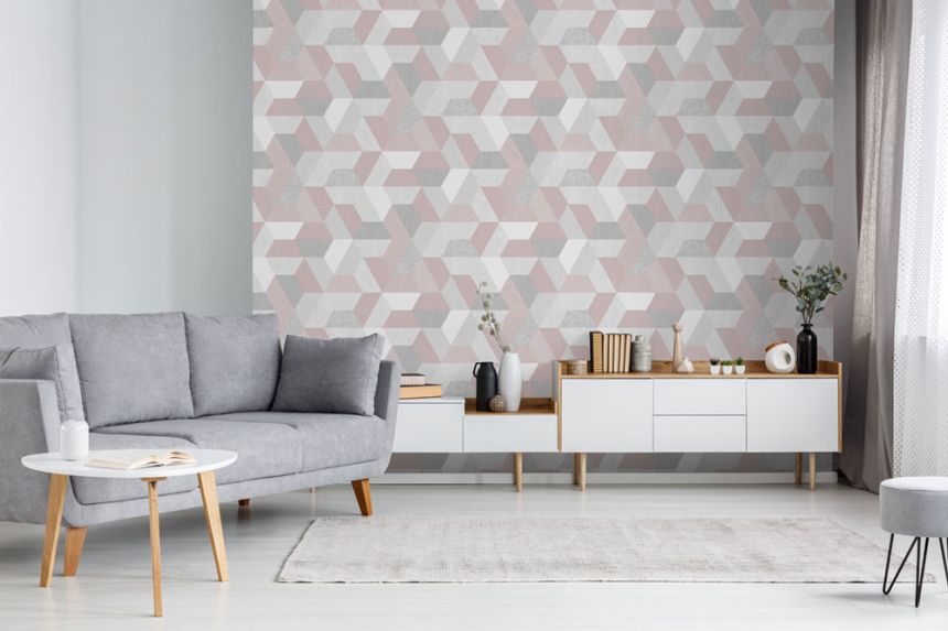 Non-woven washable geometric pattern wallpaper M50993D, Loft, Ugépa