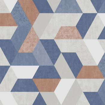 Non-woven washable geometric pattern wallpaper M50990D, Loft, Ugépa