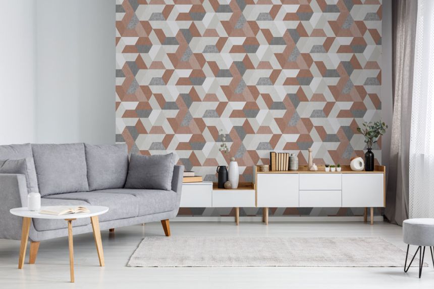 Non-woven washable geometric pattern wallpaper M50905, Loft, Ugépa