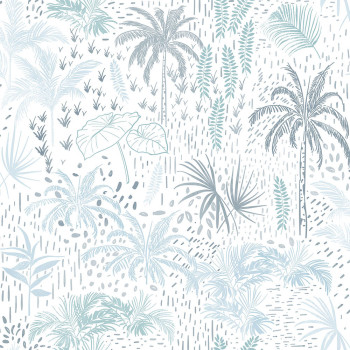 Non-woven wallpaper with palm trees, plants and leaves A83101, Arty, Ugépa
