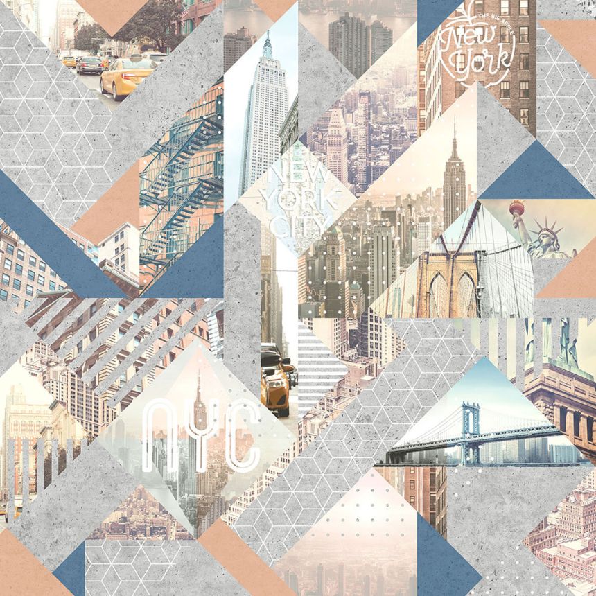 Non-woven collage wallpaper - New York - M51005, Loft, Ugépa