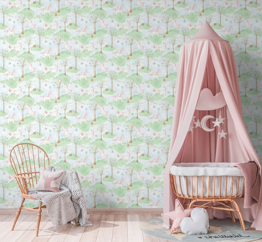 Romantic non-woven wallpaper with unicorns JS2001, Jack´N Rose 2024 , Grandeco