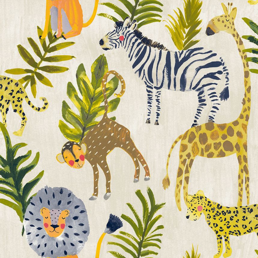 Non-woven children's wallpaper with animals JS2101, Jack´N Rose 2024 , Grandeco