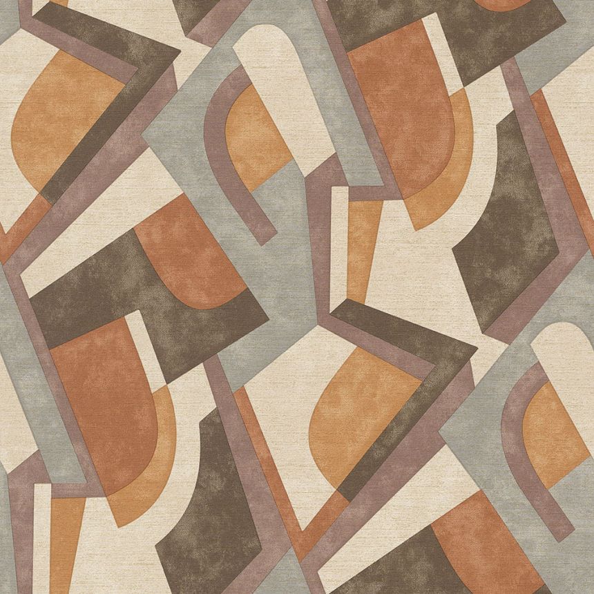 Geometric pattern wallpaper beige-brown MU3405 Muse, Grandeco
